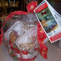 Here's a picture of the dog cookie basket I won!