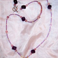 A sample of a purple Swarovski Crystal necklace